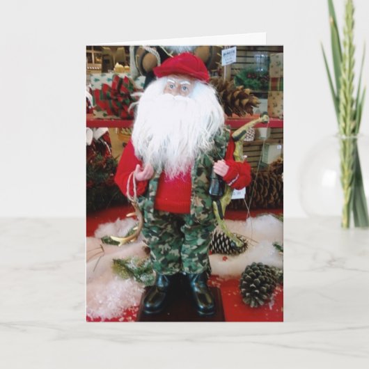 "HUNTING SANTA" ZEGT AIM STRAIGH/GRILL HOT FEESTDAGEN KAART (Voorkant)