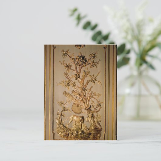 Hunting scène, houtpaneling uit eetkamer briefkaart (Staand voorkant)