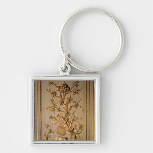 Hunting scène, houtpaneling uit eetkamer sleutelhanger (Voorkant)