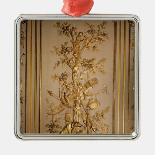 Hunting scène, houtpaneling uit het eten metalen ornament