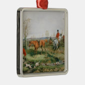 Hunting Scene Metalen Ornament (Rechts)
