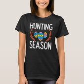 Hunting Season Eggs Antler Funny Easter Eunt H T-shirt (Voorkant)