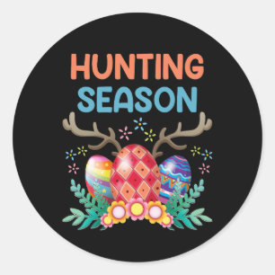 Hunting Season Eggs Deer Funny Easter Day Egg Hunt Ronde Sticker