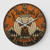 Hunting Season Is Now Open Hunter Cabin Grote Klok (Voorkant)