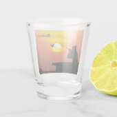 Hunting Silhouette Bird Sunset Personalized Shot Glas (Achterkant)