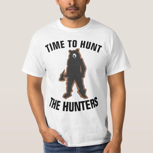 HUNTING T-shirts, TIJD TOT BEDRAG, antijaagbestrij T-shirt (Voorkant)