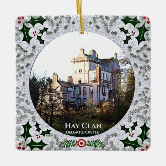 Hunting Tartan Scottish Hay Clan Castle Xmas Keramisch Ornament (Voorkant)