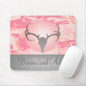 Hunting Theme Antlers en Pink Camo Mousepad Muismat (Met muis)