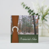 Hunting Theme Winter Camo Wedding Invitation Kaart (Staand voorkant)