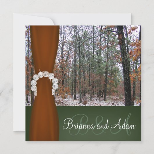 Hunting Theme Winter Camo Wedding Invitation Kaart (Voorkant)