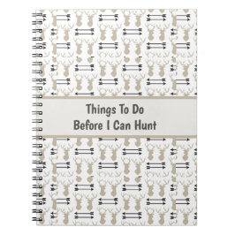 Hunting Theme with Deer Antlers and Bow Notitieboek