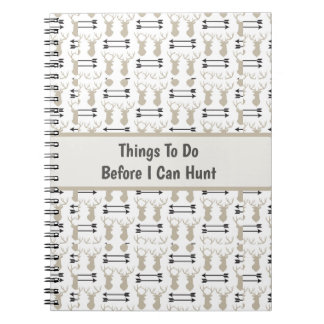 Hunting Theme with Deer Antlers and Bow Notitieboek