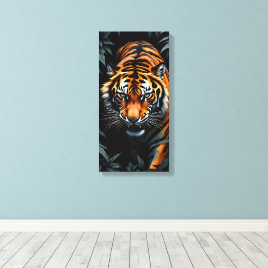 Hunting Tiger Canvas Afdruk (Insitu (Houten vloer))