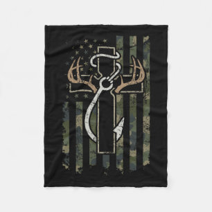 Hunting Vist Faith - Christelijke Hunter Fisherman Fleece Deken