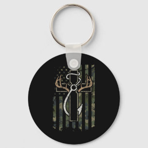 Hunting Vist Faith - Christelijke Hunter Fisherman Sleutelhanger