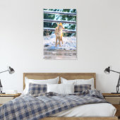 Hunting Vrouw Coyote and Snow Wildlife Photo Art Canvas Afdruk (Insitu (Slaapkamer))