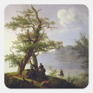 Hunting Waterfowl, 1828 Vierkante Sticker