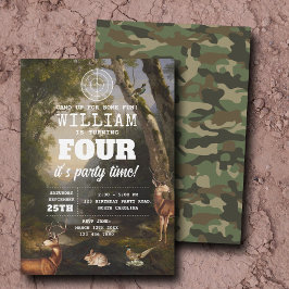 Hunting Wildlife Outdoorsman Kids Birthday Party Kaart