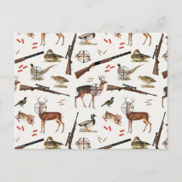 Hunting Wildlife Outdoorsman Pattern Briefkaart