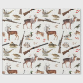 Hunting Wildlife Outdoorsman Pattern Cadeaupapier (Vlak)