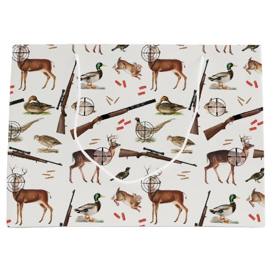 Hunting Wildlife Outdoorsman Pattern Groot Cadeauzakje (Voorkant)
