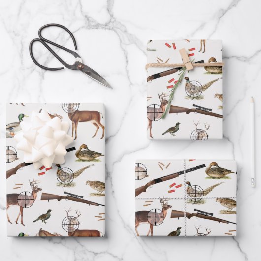Hunting Wildlife Outdoorsman Pattern Inpakpapier Vel (Voorkant)