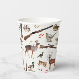 Hunting Wildlife Outdoorsman Pattern Papieren Bekers