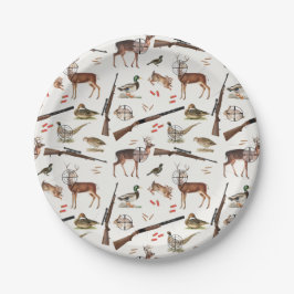 Hunting Wildlife Outdoorsman Pattern Papieren Bordje