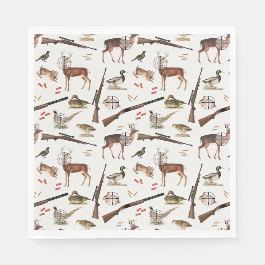 Hunting Wildlife Outdoorsman Pattern Servet (Voorkant)