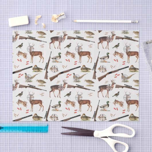 Hunting Wildlife Outdoorsman Pattern Tissuepapier (Craft)