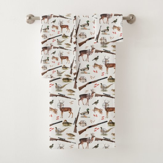 Hunting Wildlife Outdoorsman Theme Bad Handdoek (Insitu)