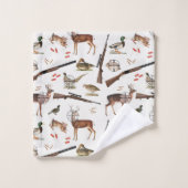 Hunting Wildlife Outdoorsman Theme Bad Handdoek (Wasdoekje)