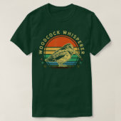 Hunting Woodcock vogelretro sunset grappig whisper T-shirt (Design voorkant)