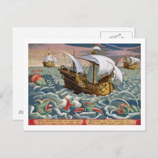 Hunting Zee Creatures, bord 84 uit 'Venationes F Briefkaart (Voorkant / Achterkant)