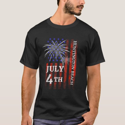 Huntington Beach 4 juli Onafhankelijkheidsdag T-shirt (Voorkant)