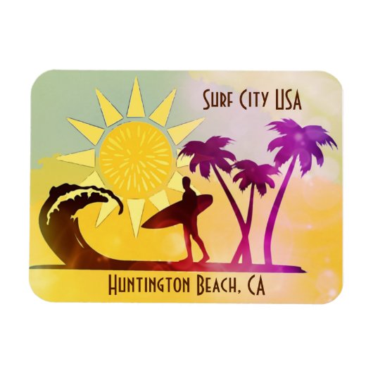 Huntington Beach CA Surf City USA Briefkaart Magneet (Horizontaal)
