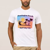Huntington Beach CA Surf City USA T-shirt (Voorkant)