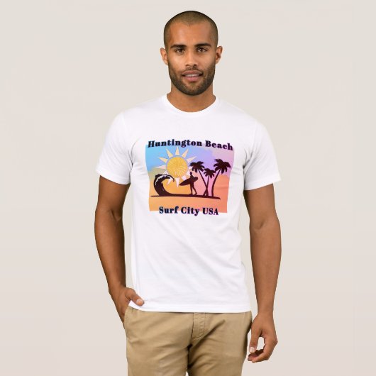 Huntington Beach CA Surf City USA T-shirt (Voorkant volledig)