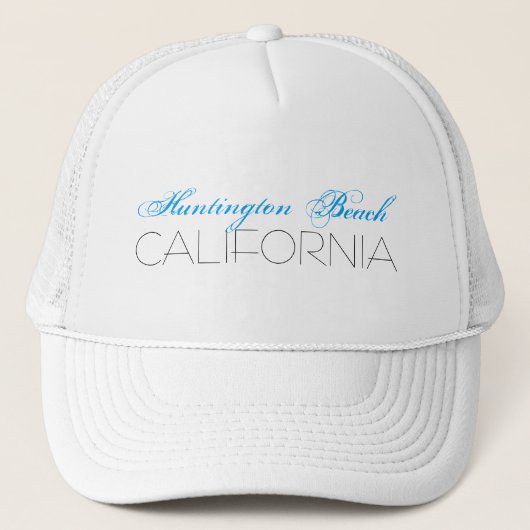 Huntington Beach, CALIFORNIA Blue en Black Trucker Pet (Voorkant)