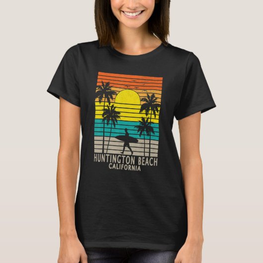 Huntington Beach California CA Surfer Surfing Surf T-shirt (Voorkant)