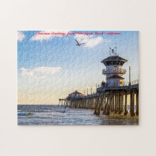 Huntington Beach California, kerstgroeten Legpuzzel (Horizontaal)