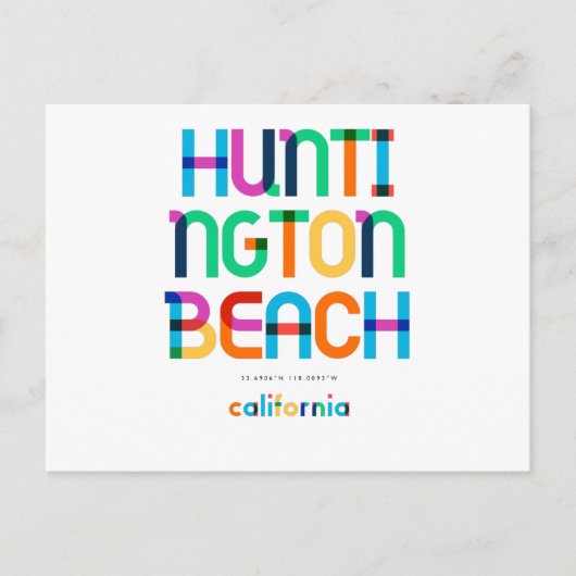 Huntington Beach California Mid Century, Pop Art, Briefkaart (Voorkant)
