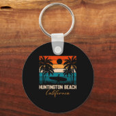 Huntington Beach California Palms Vacation Trip Sleutelhanger (Voorkant)