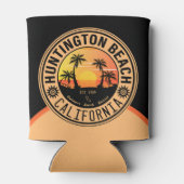 Huntington Beach California Retro Sunset 60s Blikjeskoeler (Achterkant)