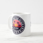 Huntington Beach California Retro Sunset Souvenirs Koffiemok (Voorkant links)