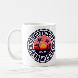Huntington Beach California Retro Sunset Souvenirs Koffiemok