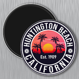 Huntington Beach California Retro Sunset Souvenirs Magneet