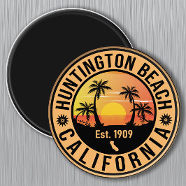 Huntington Beach California Retro Sunset Souvenirs Magneet