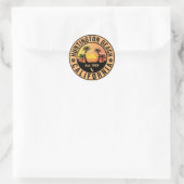 Huntington Beach California Retro Sunset Souvenirs Ronde Sticker (Tas)