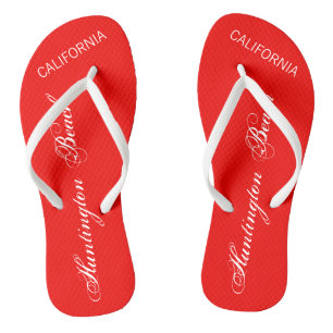 Huntington Beach, CALIFORNIA rood en wit Teenslippers